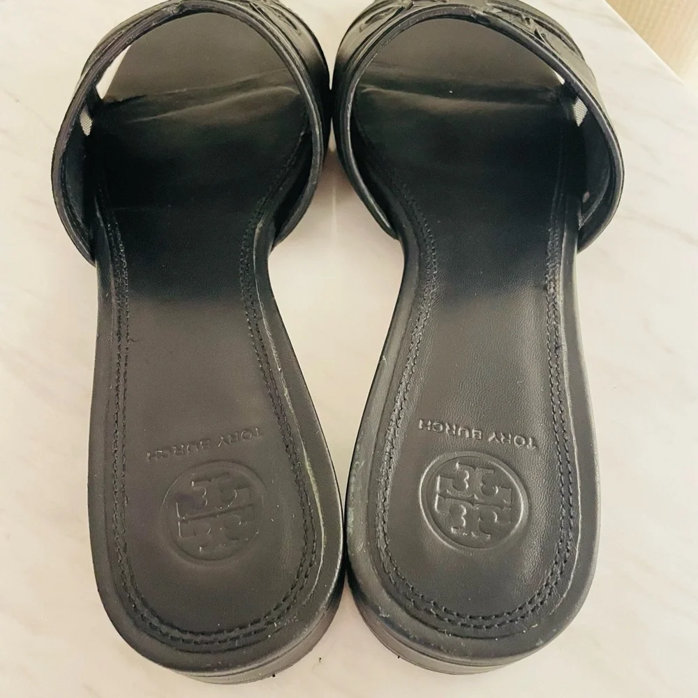 Tory Burch Stitched Logo 30MM Slide, Sz 7.5 - Picture 7 of 10